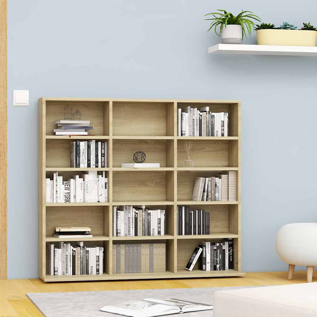 Vidaxl cd-kast 100x23x89,5 cm bewerkt hout sonoma eikenkleurig