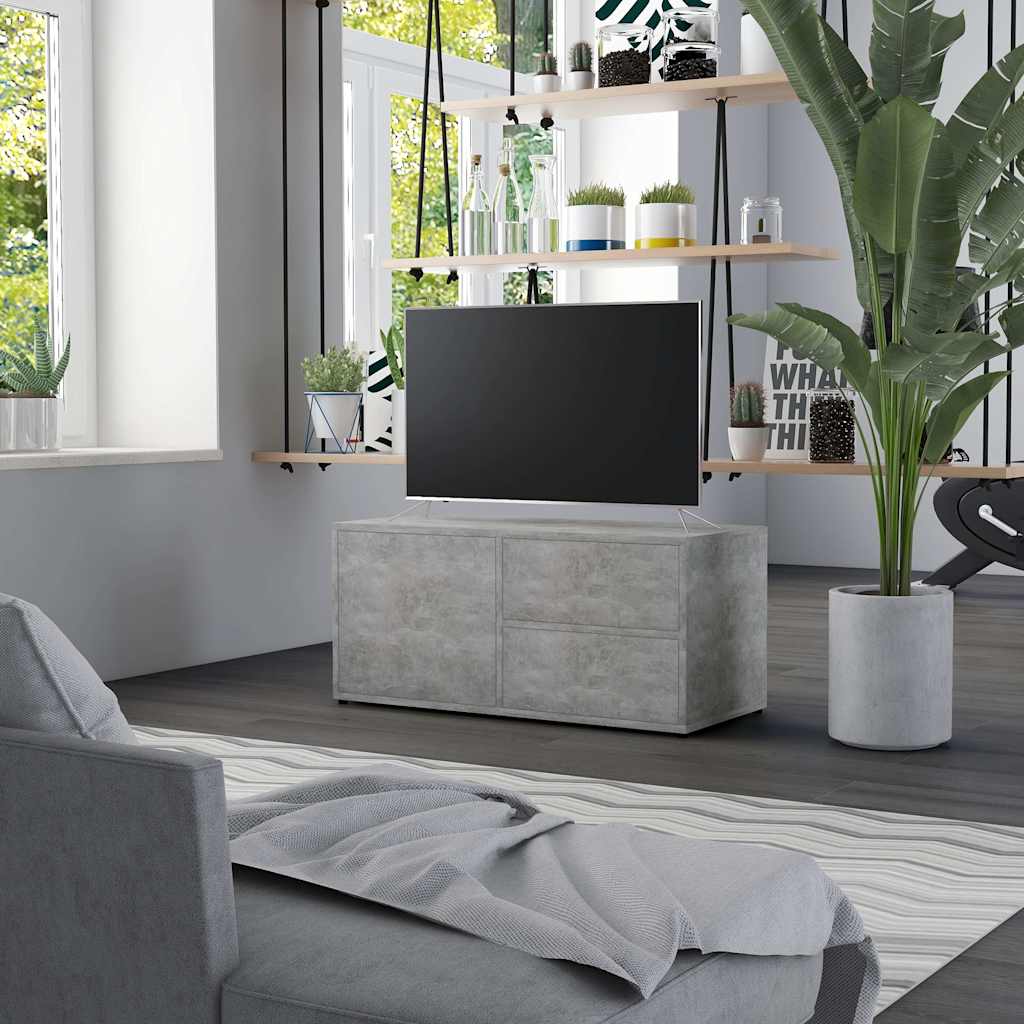 Vidaxl tv-meubel 80x34x36 cm bewerkt hout betongrijs