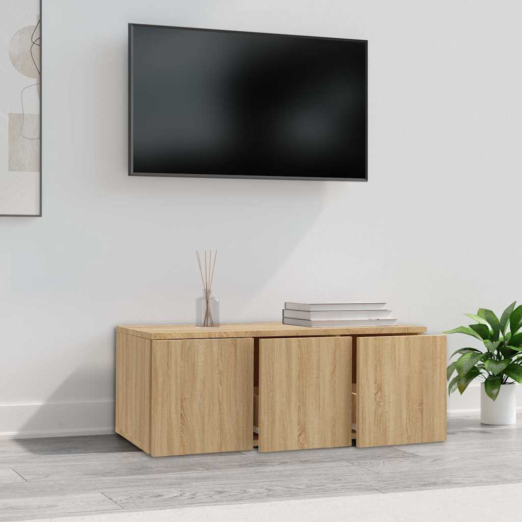 Vidaxl tv-meubel 80x34x30 cm bewerkt hout sonoma eikenkleurig