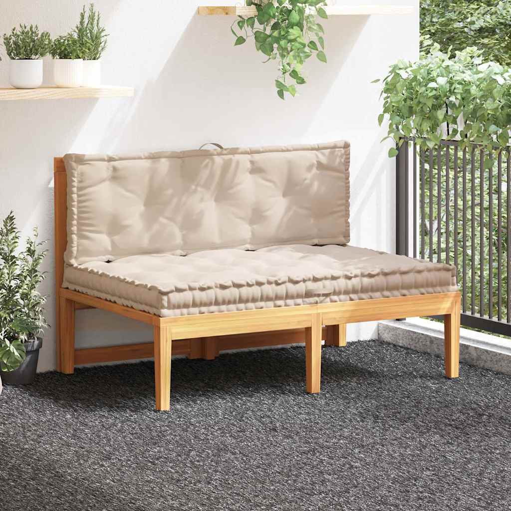 VidaXL Paletten-Bodenkissen 2 Stück Baumwolle Beige
