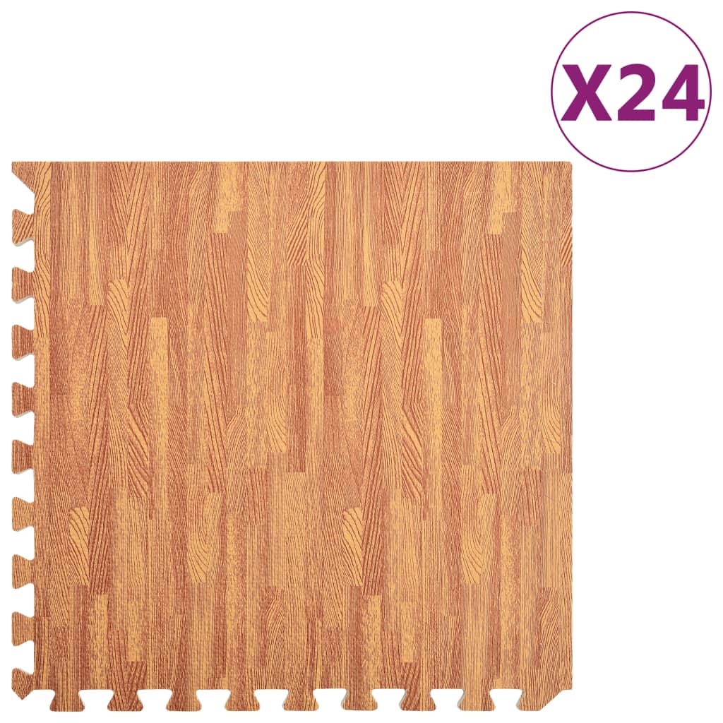 Vidaxl -Bodenmatten 24 St 8.64 ㎡ EVA -Schaumholz -Holzkorndrucken