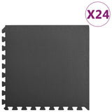 Vidaxl -Bodenmatten 24 St 8.64 ㎡ Eva Foam Schwarz