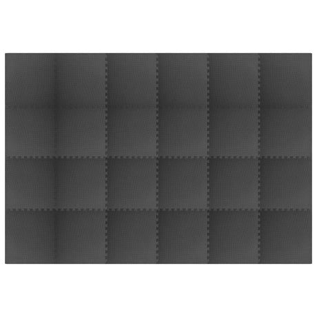 Vidaxl -Bodenmatten 24 St 8.64 ㎡ Eva Foam Schwarz