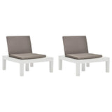 Vidaxl loungestoelen 2 st met kussens kunststof wit