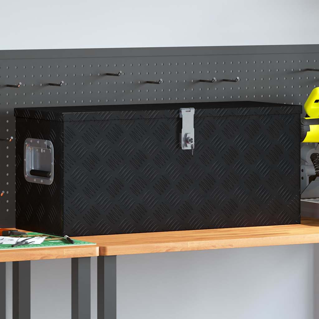 Vidaxl Aluminium Box 80x30x35 cm Schwarz