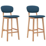Vidaxl barkrukken 2 st stof blauw