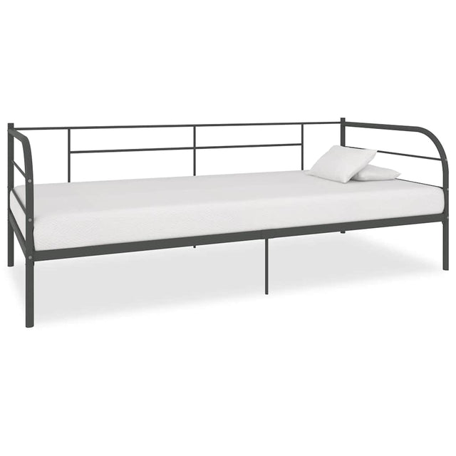 Vidaxl bedbank metaal grijs 90x200 cm
