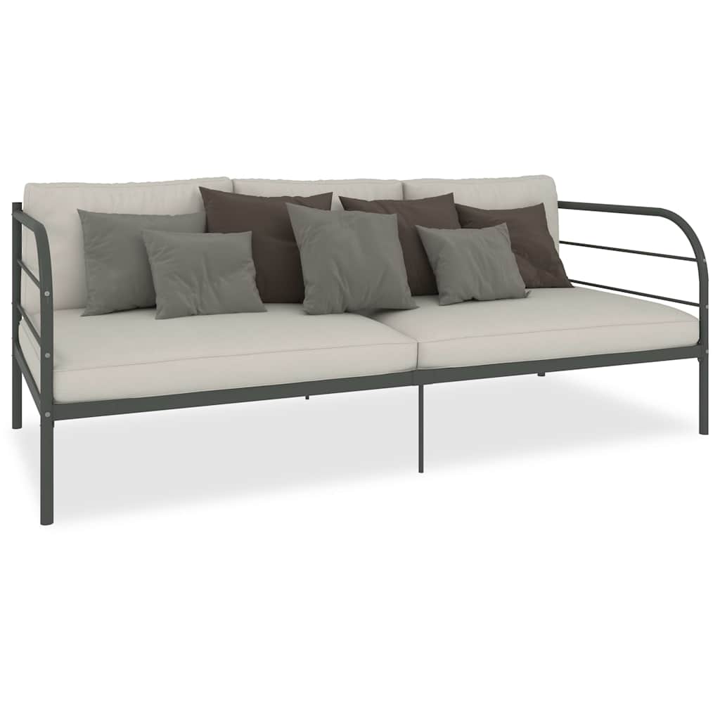 Vidaxl bedbank metaal grijs 90x200 cm