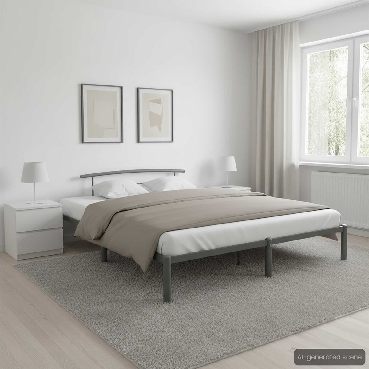Vidaxl bedframe metaal grijs 200x200 cm