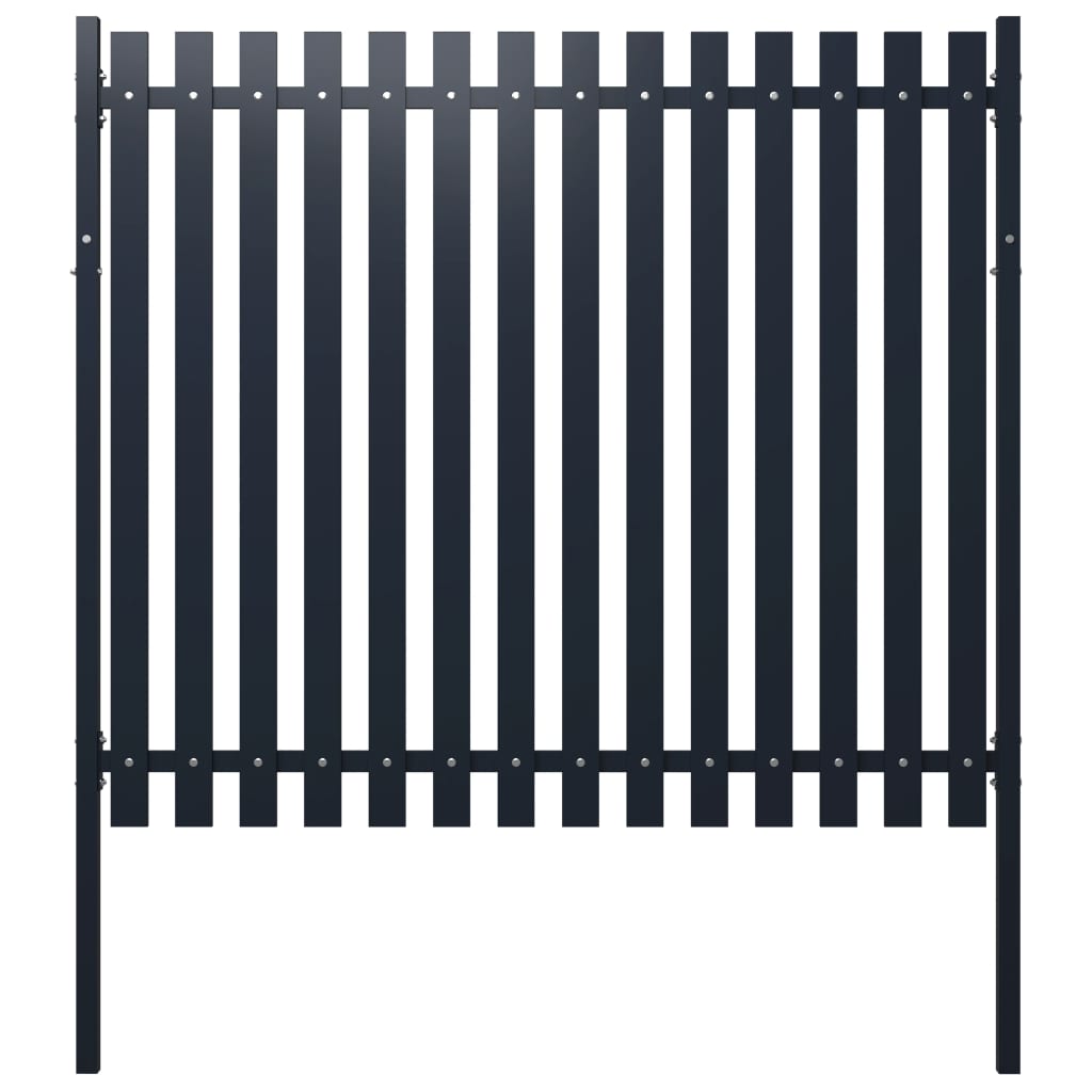 VidaXL Zaunelement 174,5x170 cm pulverbeschichteter Stahl Anthrazit
