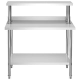 Vidaxl keukenwerktafel met bovenschap 120x60x120 cm roestvrij staal