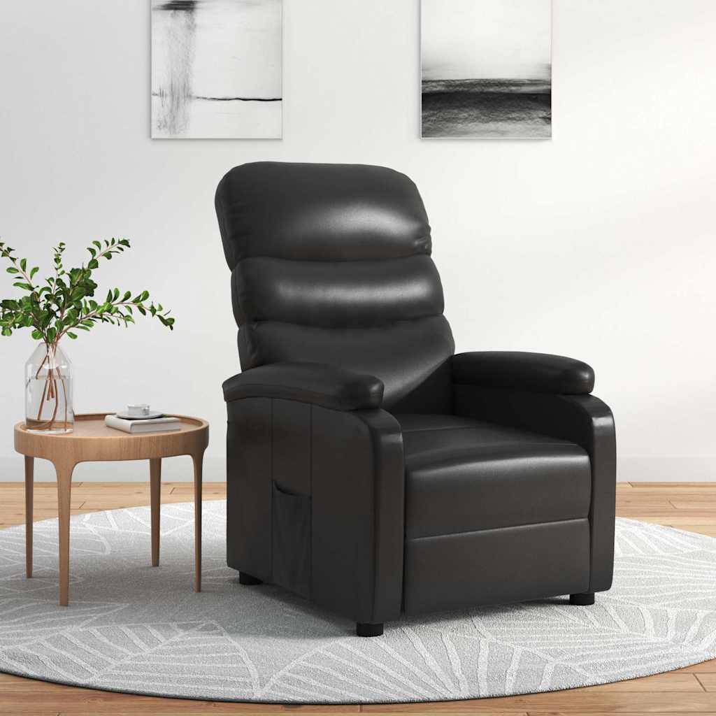 Vidaxl fauteuil verstelbaar kunstleer zwart