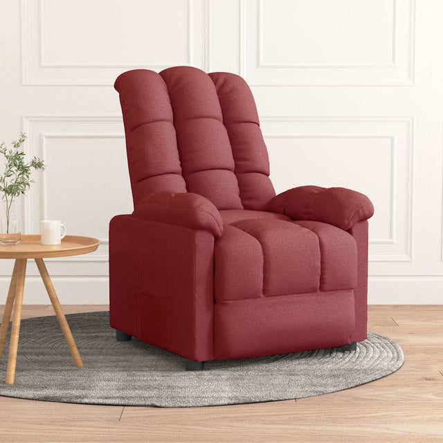Vidaxl fauteuil verstelbaar stof wijnrood