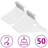 VIDAXL 50-teiliger Kleidungsschalter Set Anti-Slip-Hartholz weiß