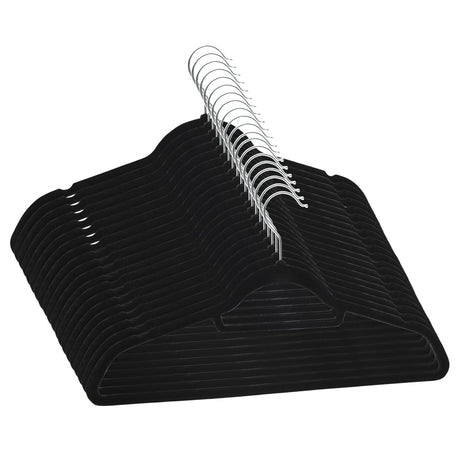 VIDAXL 20-teiliger Kleidungsschalter Set Anti-Slip Samt Schwarz