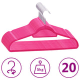 VIDAXL 20-teiliger Bekleidungsbügel-Set Anti-Slip-Samtrosa