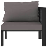 Vidaxl hoekbank sectioneel met linkerarmleuning poly rattan antraciet