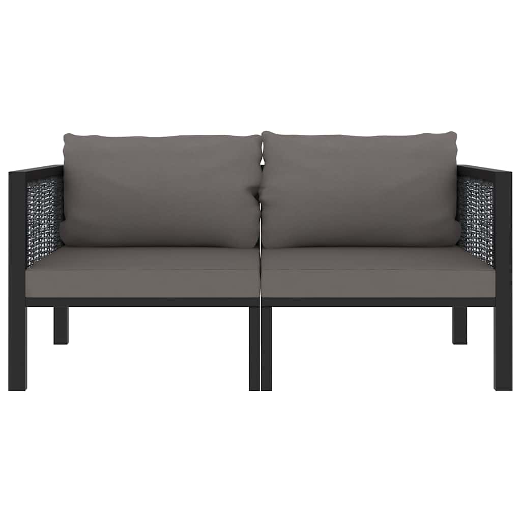 Vidaxl tweezitsbank met kussens poly rattan antraciet