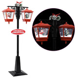 Vidaxxl Straßenlaterne mit Weihnachtsmann 81x40x188 cm PVC schwarz und rot