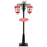 Vidaxxl Straßenlaterne mit Weihnachtsmann 81x40x188 cm PVC schwarz und rot