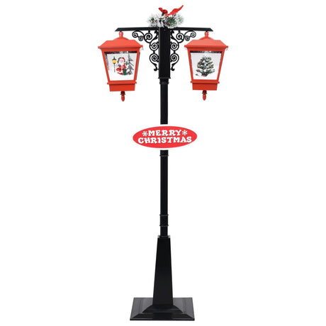 Vidaxl Straat Lampe mit Weihnachtsmann 81x40x188 cm PVC Schwarz und Rot