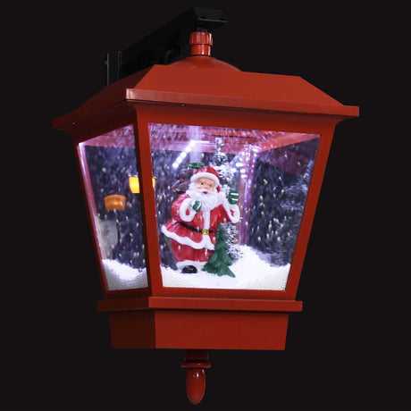 Vidaxl Weihnachtswandlampe mit LED -Leuchten und Weihnachtsmann 40x27x45 cm rot