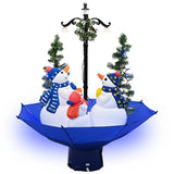 Vidaxx Weihnachtsbaum schneit mit Schirmständer 75 cm PVC blau