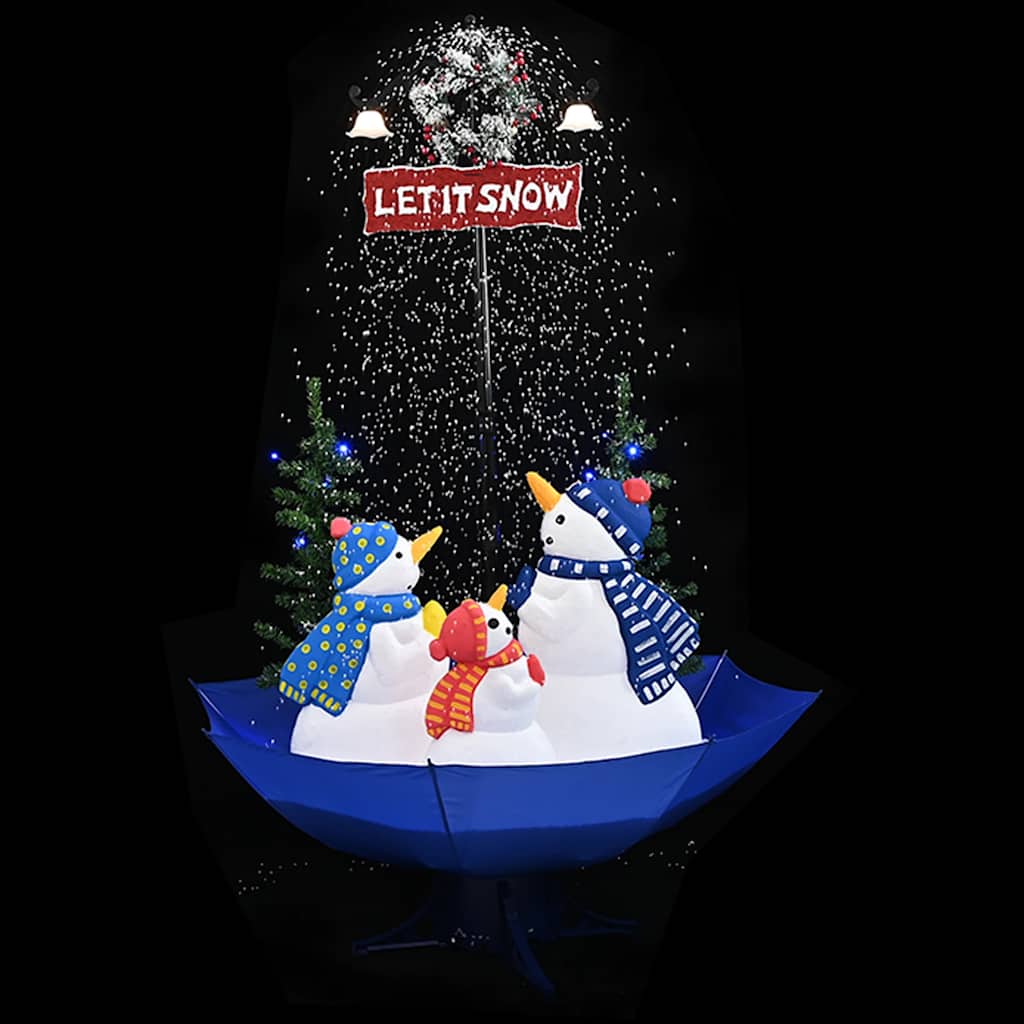 Vidaxx Weihnachtsbaum schneit mit Schirmständer 170 cm PVC blau