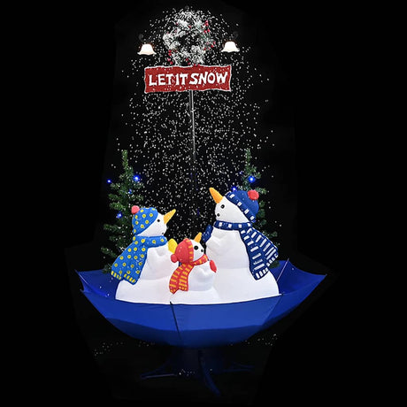 Vidaxx Weihnachtsbaum schneit mit Schirmständer 170 cm PVC blau