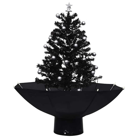Vidaxx Weihnachtsbaum schneit mit Schirmständer 75 cm PVC schwarz