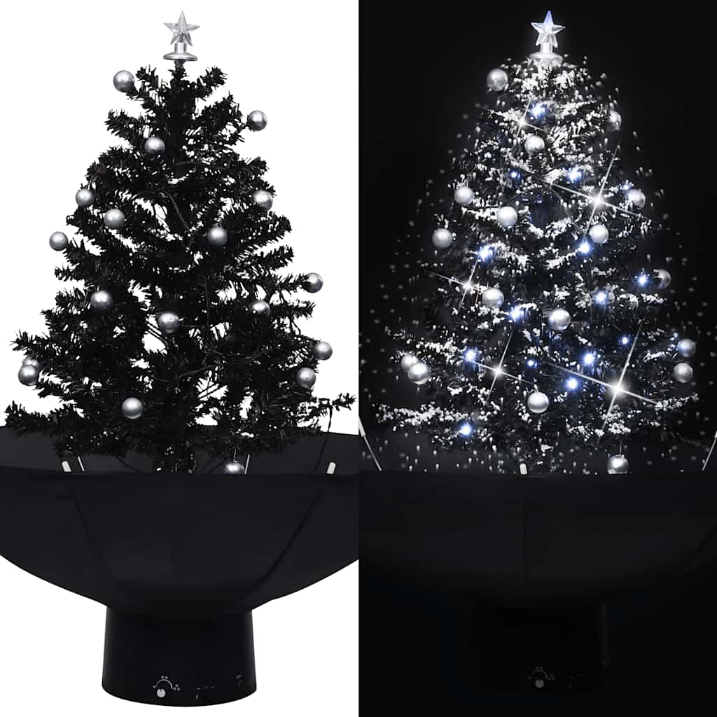 Vidaxx Weihnachtsbaum schneit mit Schirmständer 75 cm PVC schwarz