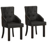 Vidaxl eetkamerstoelen 2 st echt geitenleer zwart