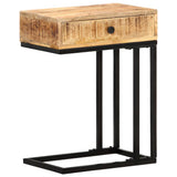 Vidaxl bijzettafel u-vormig 45x30x61 cm massief mangohout