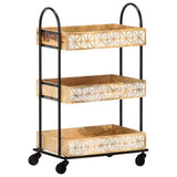 Vidaxl keukentrolley 3-laags 46x30x76 cm massief mangohout