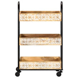 Vidaxl keukentrolley 3-laags 46x30x76 cm massief mangohout