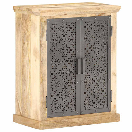 Vidaxl dressoir met stalen deuren 60x35x75 cm massief mangohout