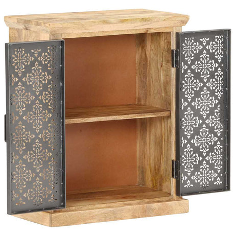 Vidaxl dressoir met stalen deuren 60x35x75 cm massief mangohout
