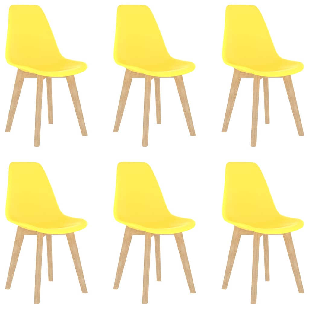 Vidaxl eetkamerstoelen 6 st kunststof geel
