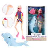 Lauren Teenager -Taucher mit Glitzerdelphin