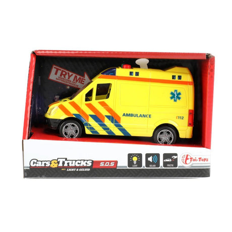 Toi-toys Krankenwagen – Spielzeugauto – Reibung – Licht und Ton – Spielzeug