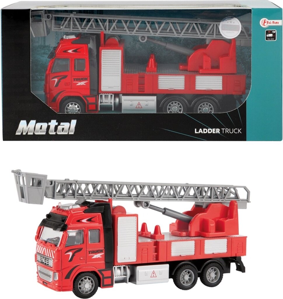 Zurückziehbares Feuerwehrauto aus Metall im Maßstab 1:38