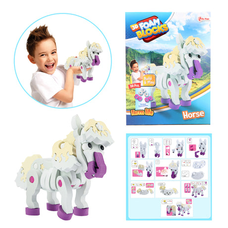 Toi-toys 3D Puzzle Bauschaum Pferd DIY Set s
