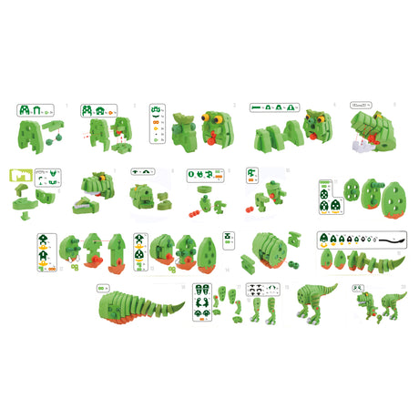 Toi-toys Bastelpuzzle Dinosaurier 25,8 cm grün 104-teilig