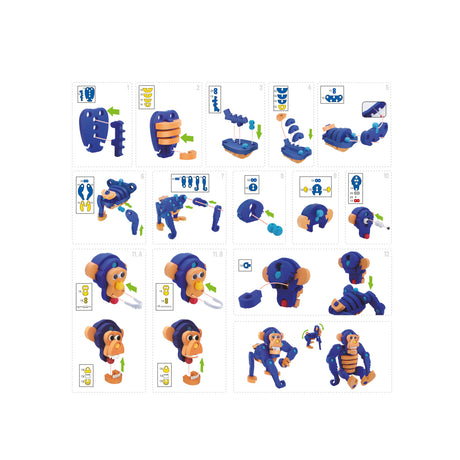 Toi-toys Bastelpuzzle Affe Junior 25,8 cm blau 59-teilig