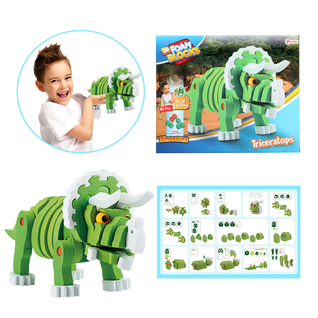 Toi-toys Bastelpuzzle Tricera Junior 25,8 cm grün 59-teilig
