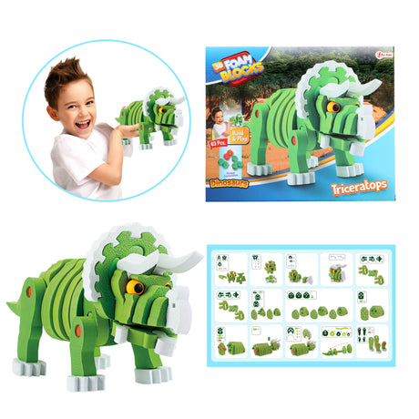 Toi-toys Bastelpuzzle Tricera Junior 25,8 cm grün 59-teilig