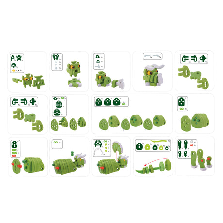 Toi-toys Bastelpuzzle Tricera Junior 25,8 cm grün 59-teilig