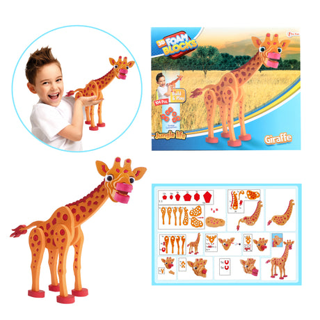 Toi-toys 3D-Puzzle Giraffe Junior 31,5 cm Schaumstoff orange 104-teilig