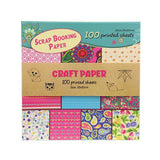 Toi-toys Bastelpapier-Set 100 bedruckte Blätter 20x20cm