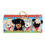 Toi-toys Plüschhunde im Hundehüttenkoffer 4 Stück